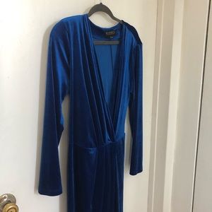 Blue Velvet Wrap Dress